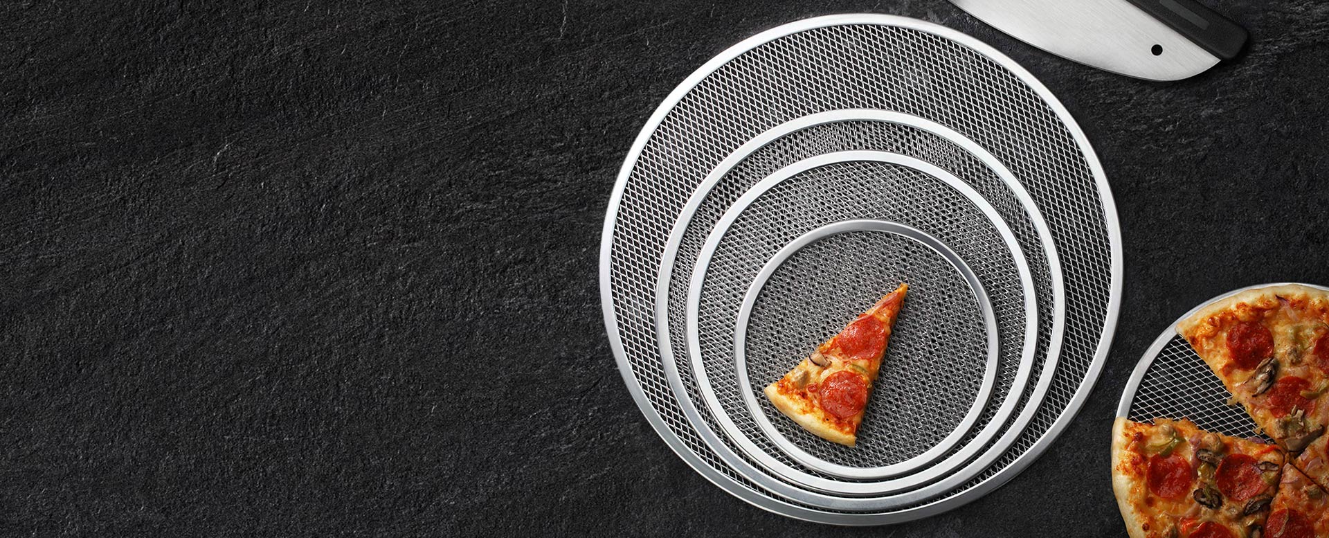 Aluminium pizza screens